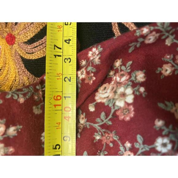 Vintage Red Floral Sleeveless Button-Front Jumpsuit with Pockets - Picture 10 of 11